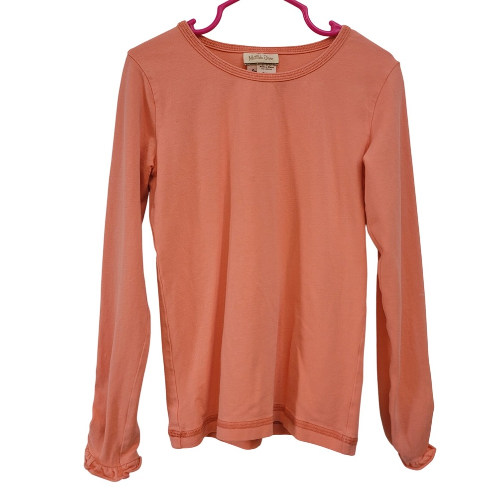 Matilda Jane Size 6 Long Sleeve Tee Girls Coral Ruched Cuff T16107S